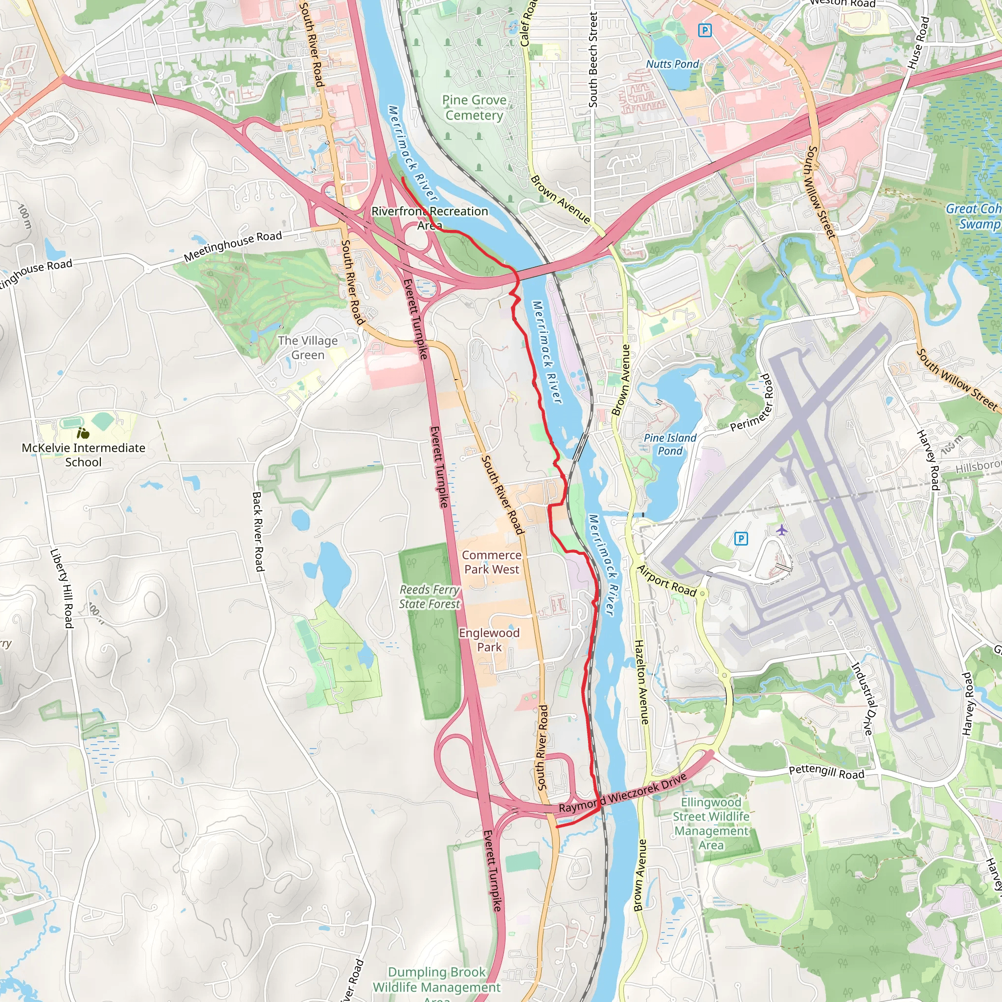 Walk along Merrimack River and Heritage Trail mobile static map