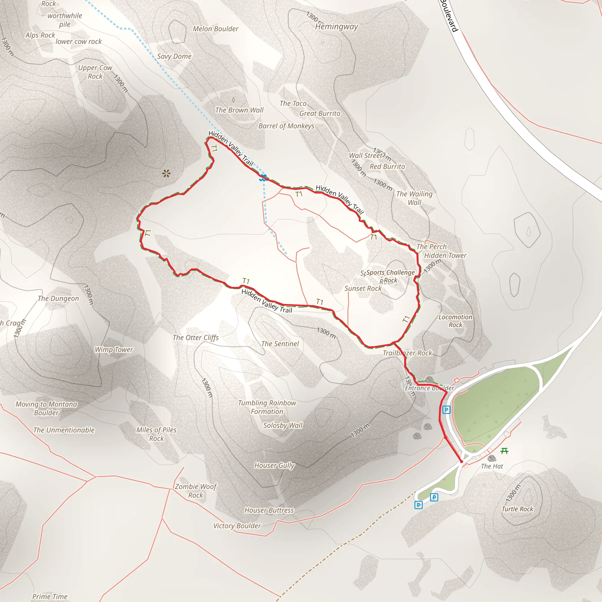 Hidden Valley Trail mobile static map