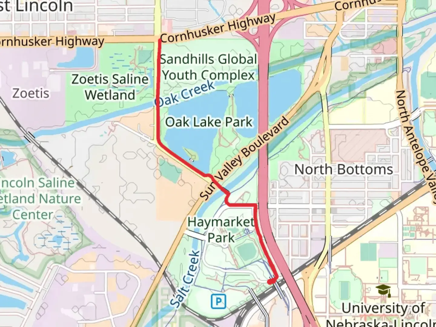 An image depicting the trail Oak Lake Connector Trail and its surrounding area.