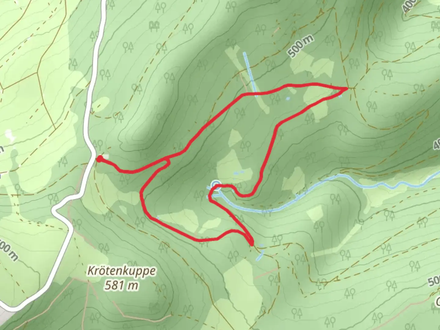 An image depicting the trail Eisenberg-Siegelweg Loop and its surrounding area.