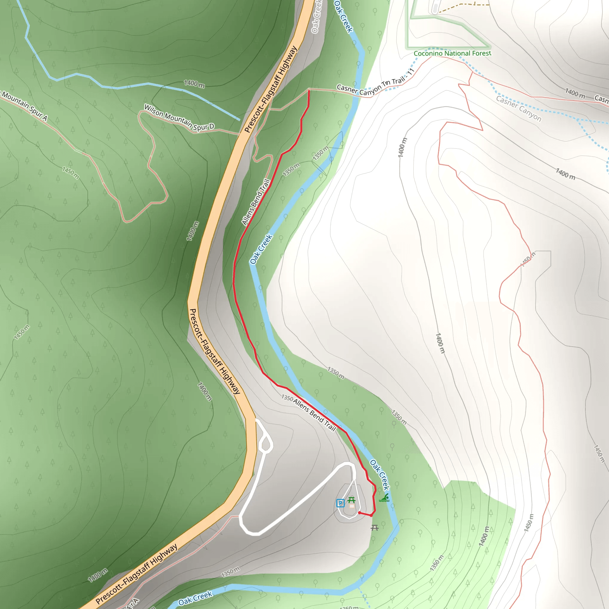 Allens Bend Trail mobile static map