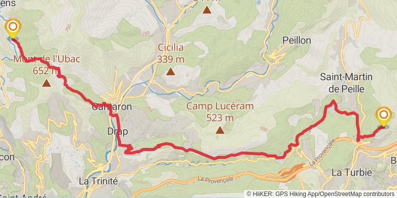 Camino Menton-Candanchu via Arles stage 2 Map