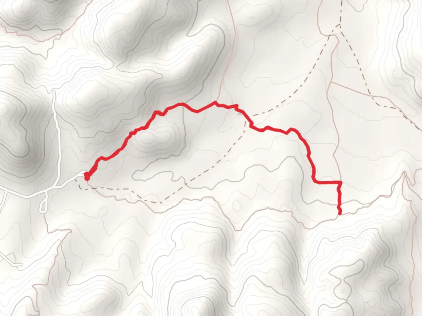 An image depicting the trail Crossover Trail via Windmill Trail and its surrounding area.