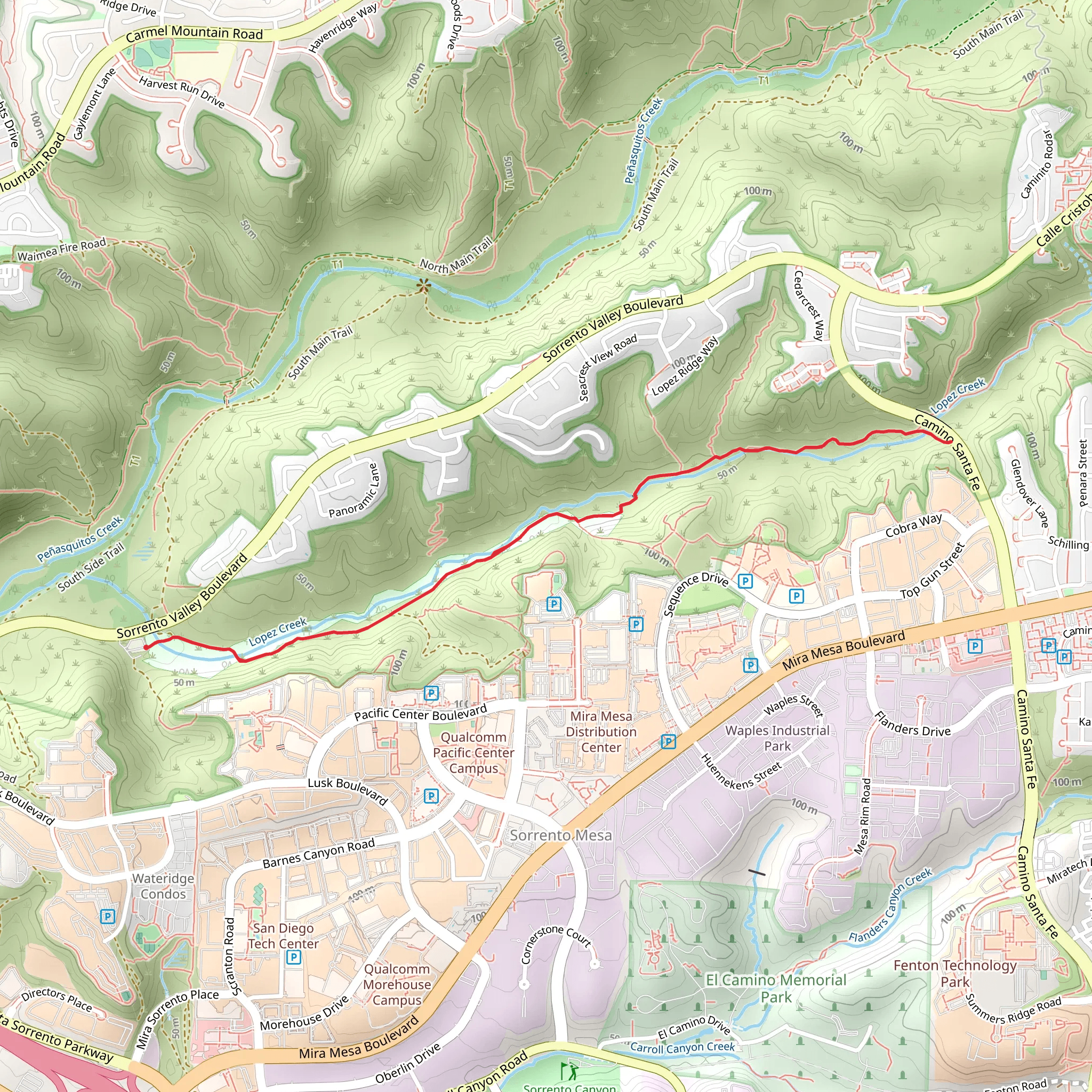 Lopez Creek and Lopez Canyon Trail mobile static map
