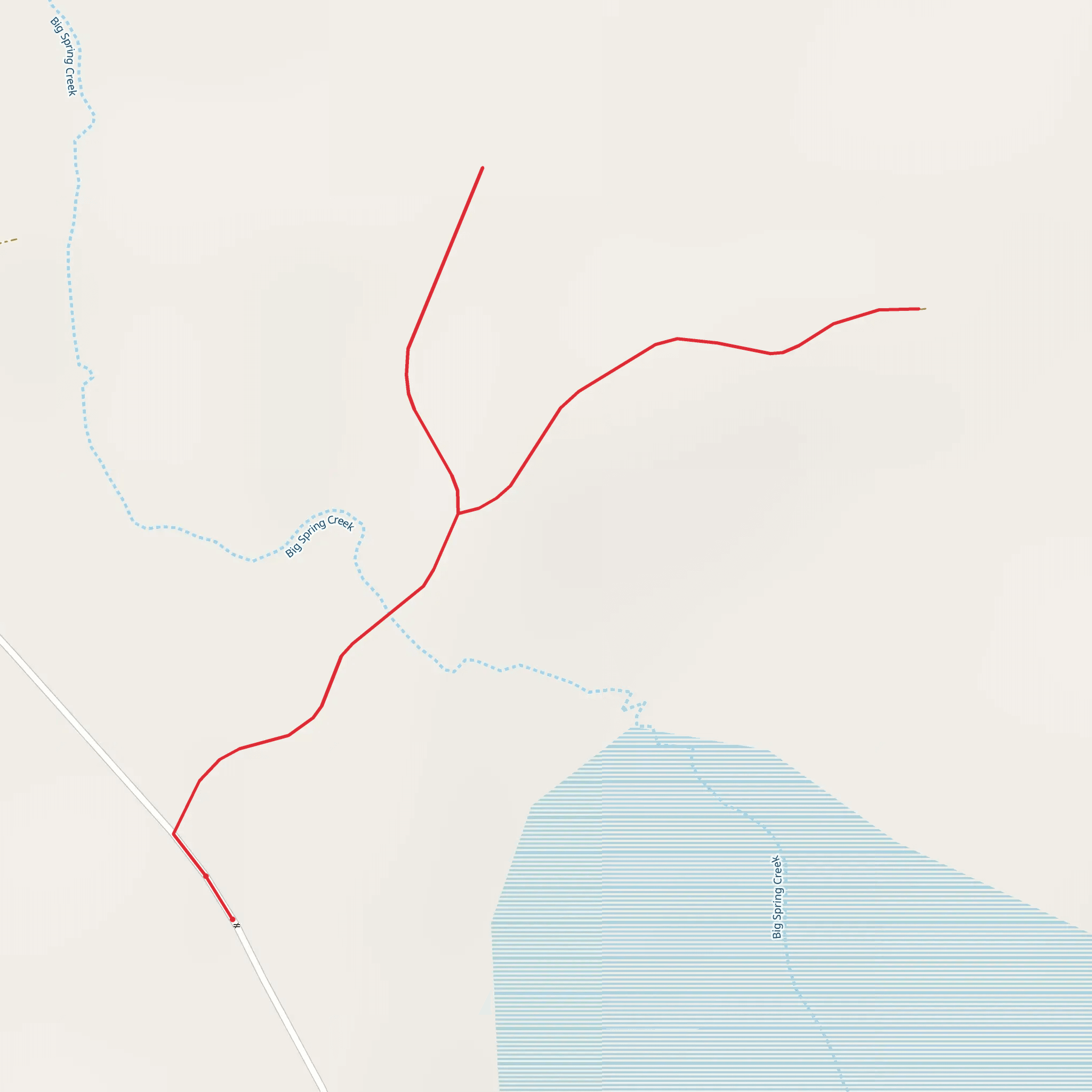 Big Spring Creek Out and Back mobile static map