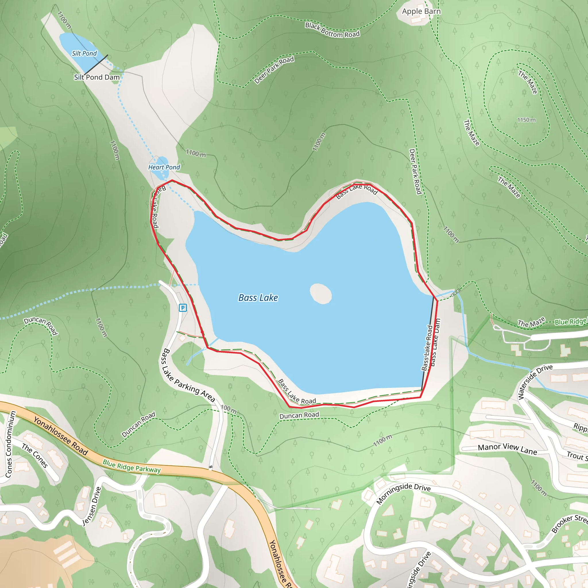 Bass Lake Loop mobile static map