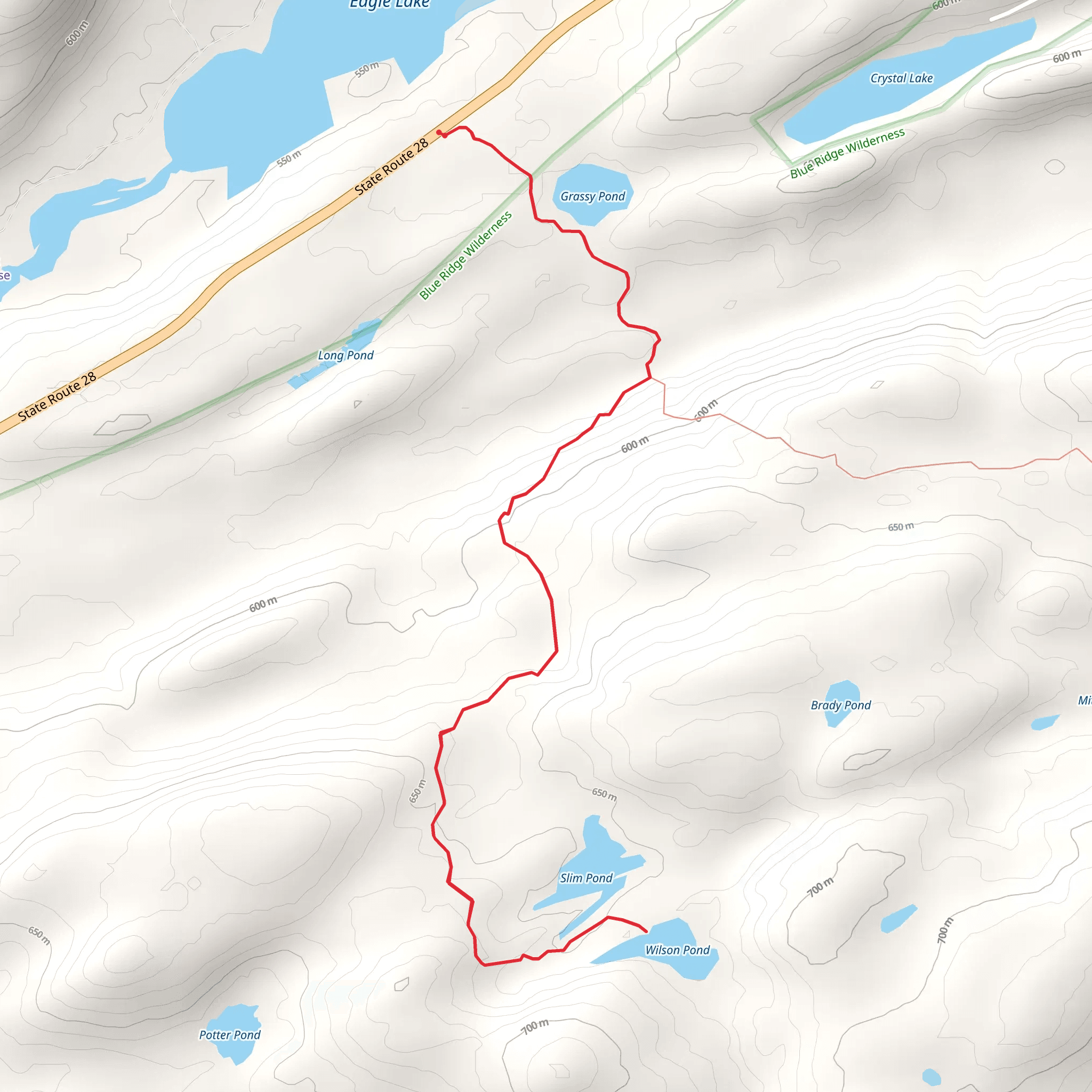 Wilson Pond Trail mobile static map