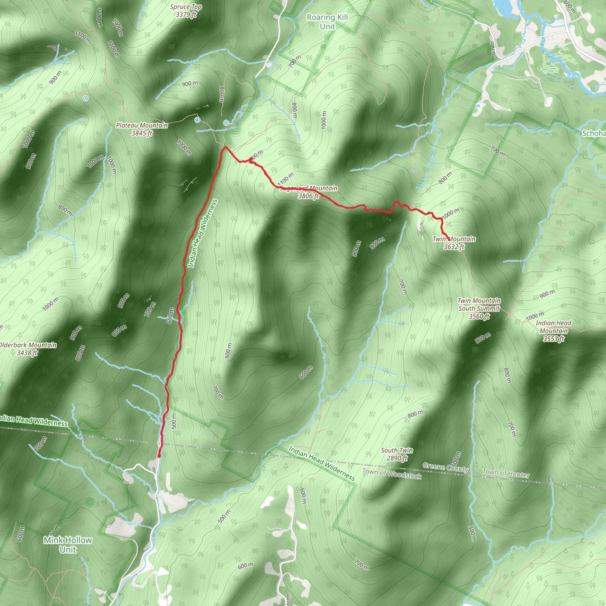 Twin Mountain - Mink Hollow mobile static map