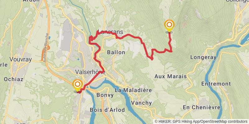 GR 509 - GTJ la Grande Traversée du Jura stage 21 Map