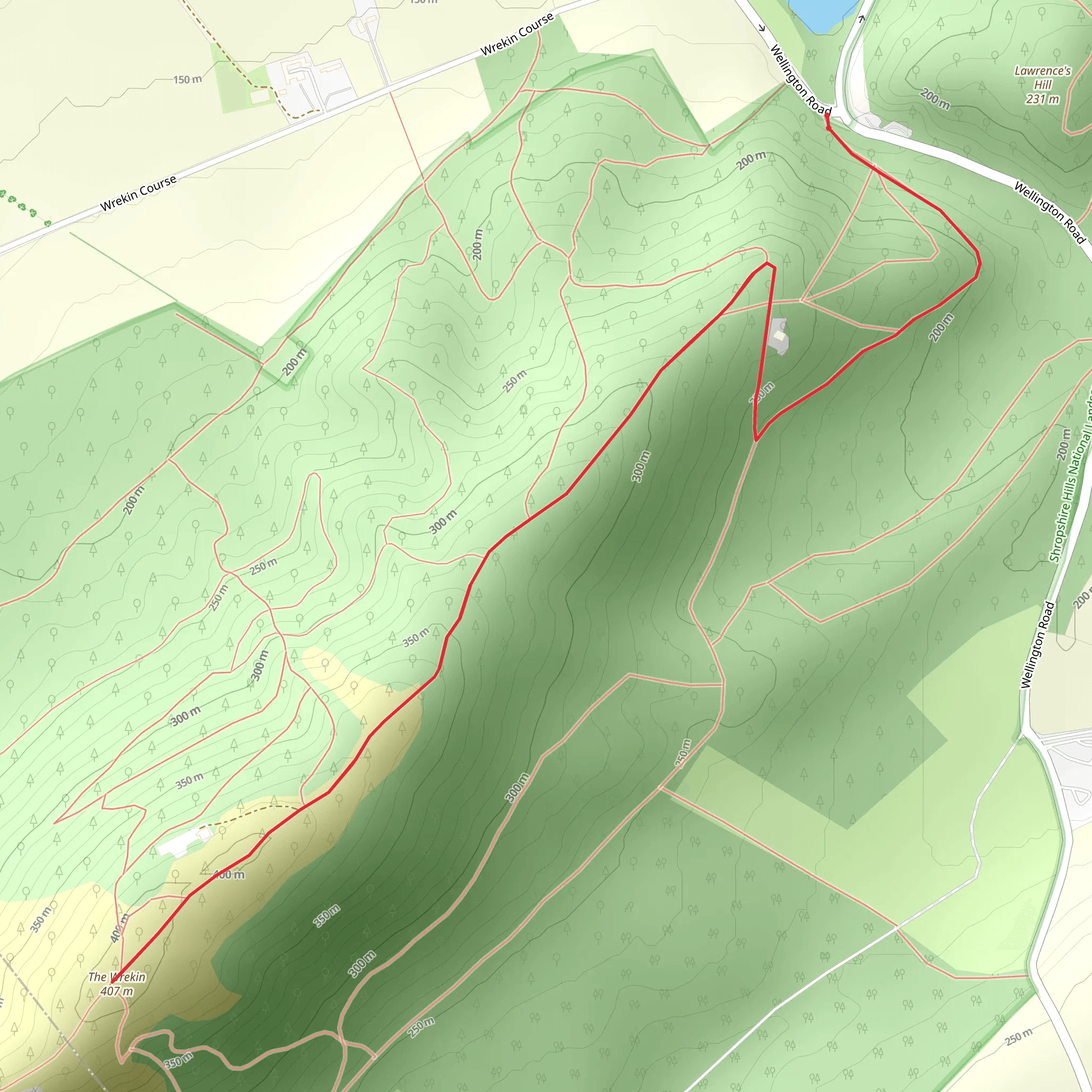 The Wrekin from near Cluddley mobile static map