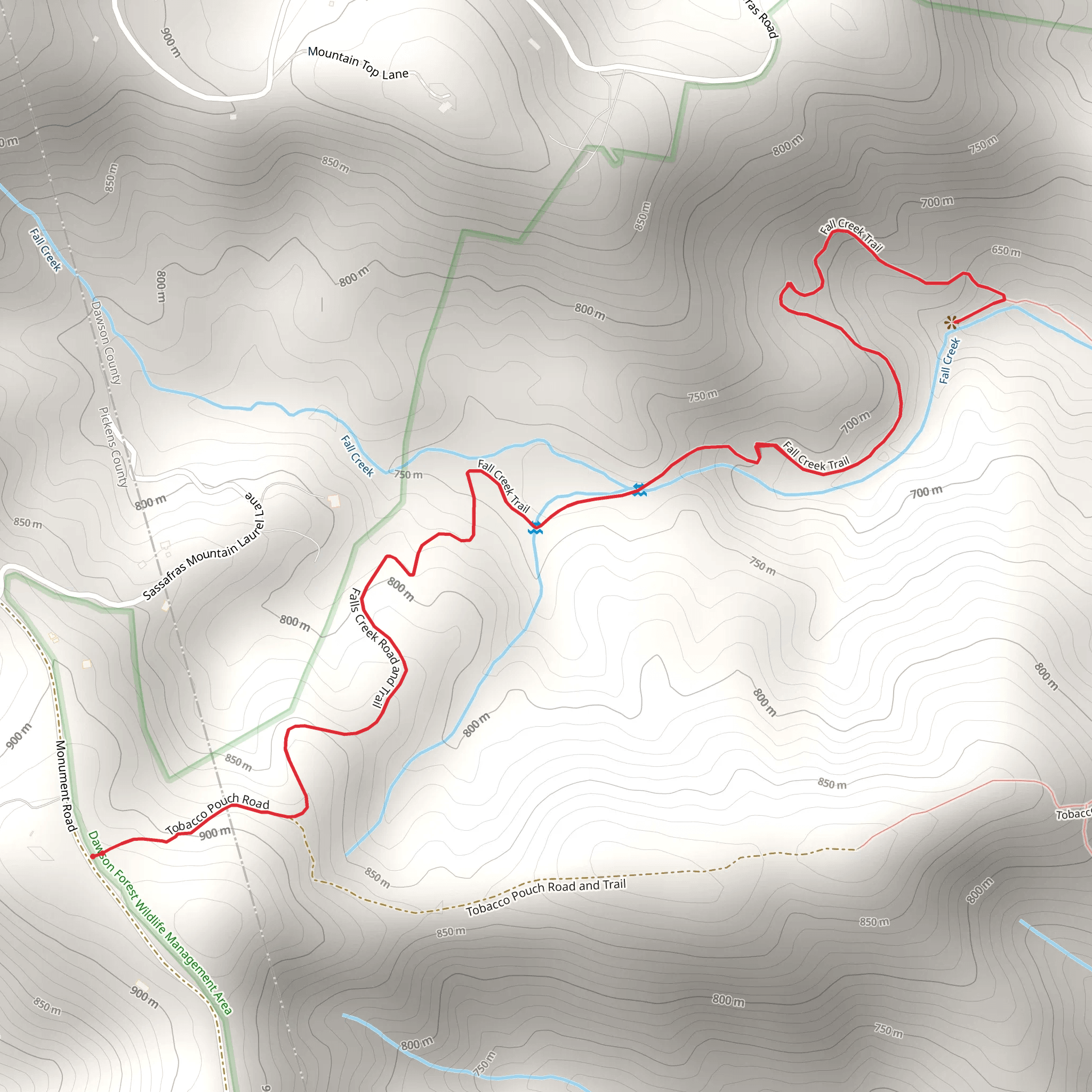 Fall Creek Trail mobile static map
