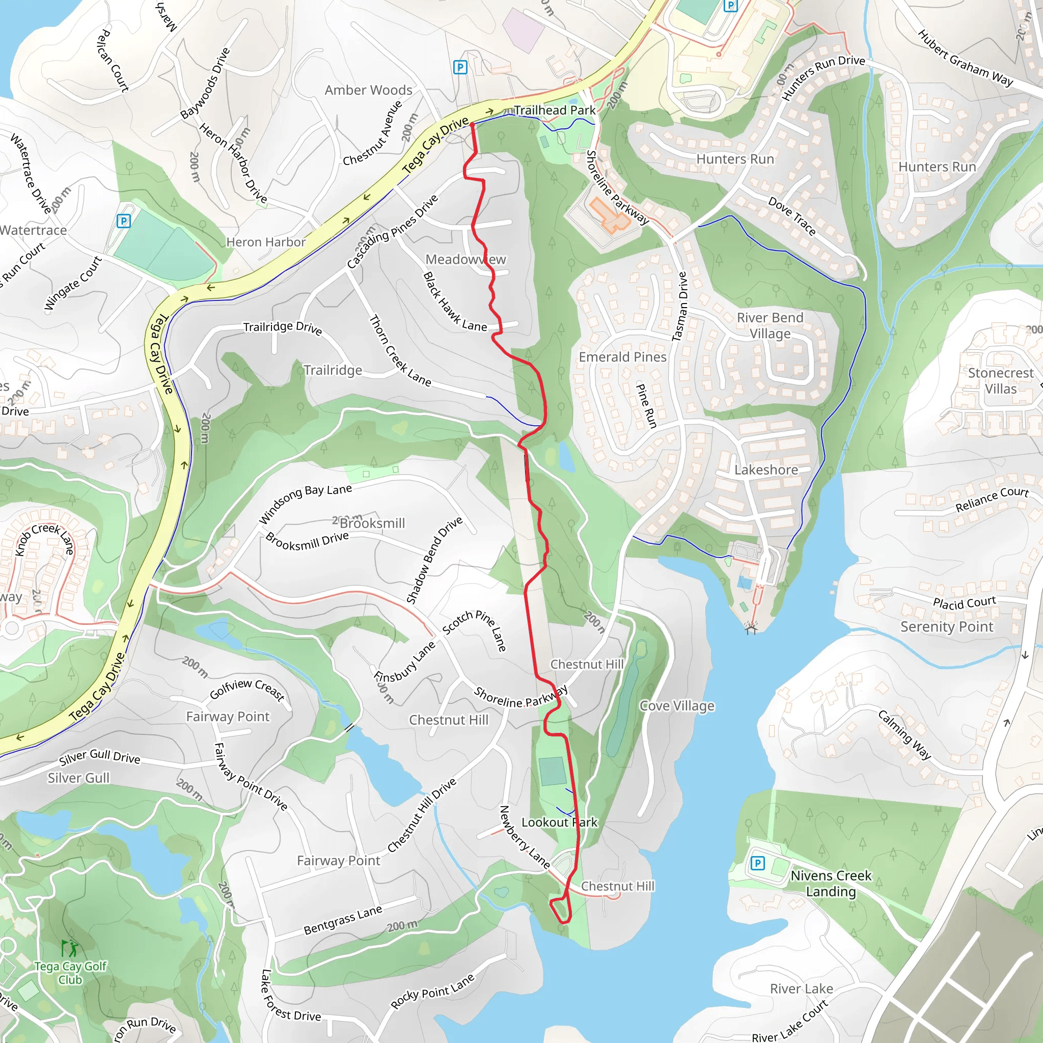 Tega Cay Drive mobile static map