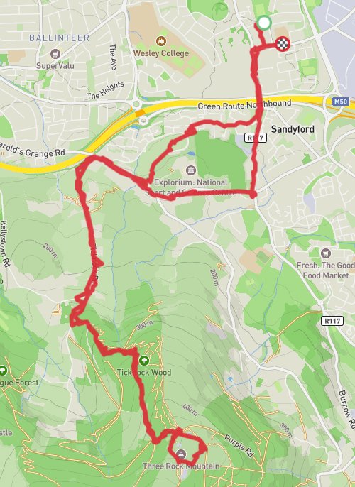 Hike on Ticknock Loop Three Rock mobile static map