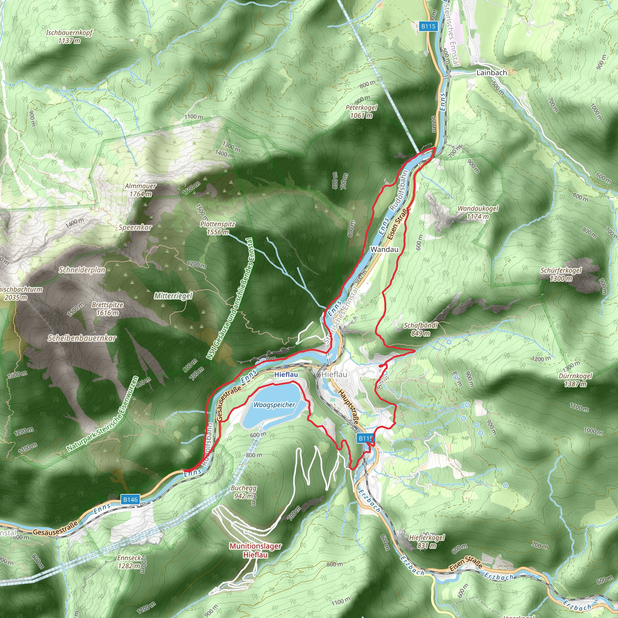Hieflau Loop Trail mobile static map