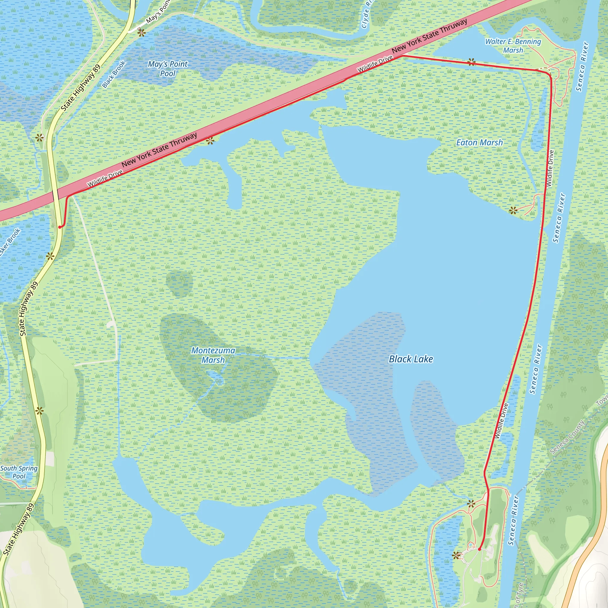 Walk along Seneca River mobile static map