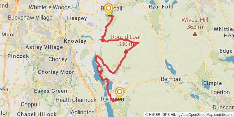 Anglezarke Circuit from Rivington stage 2 Map