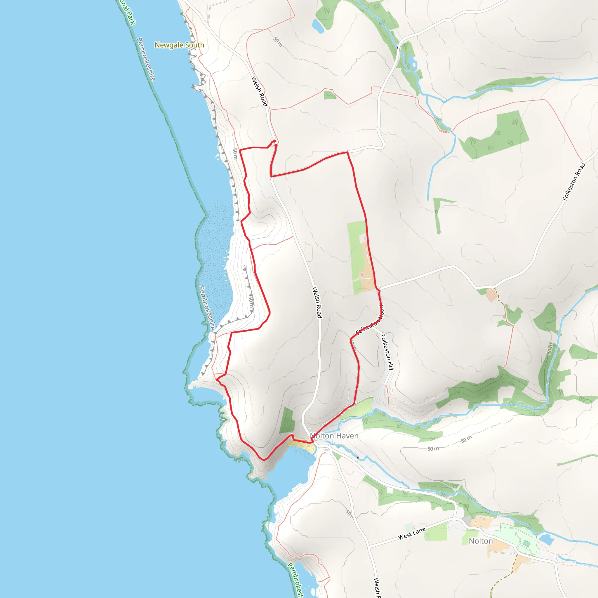 Nolton Haven mobile static map