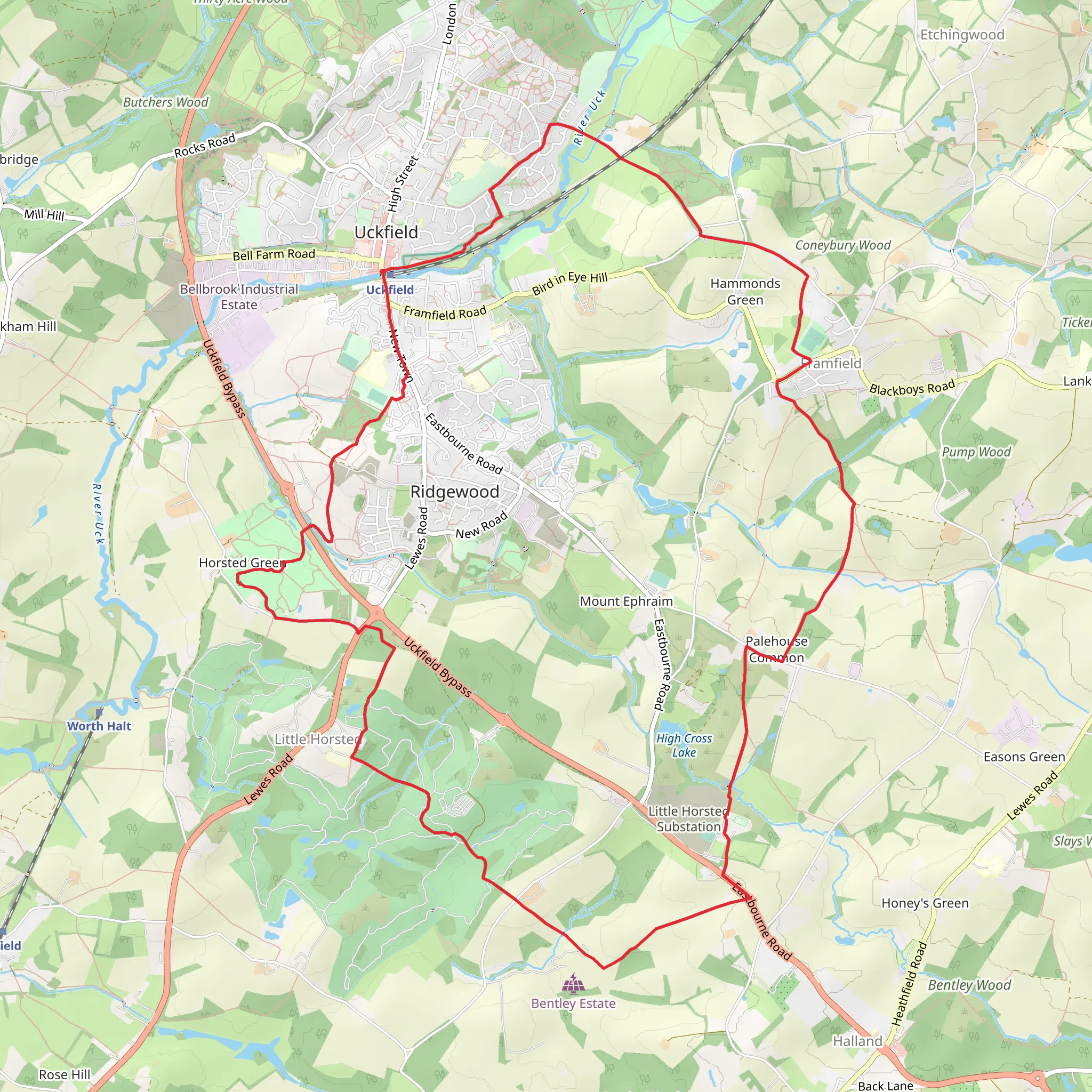 Hempstead Meadows Nature Walk, Square Wood and Horstead Green Park Loop mobile static map