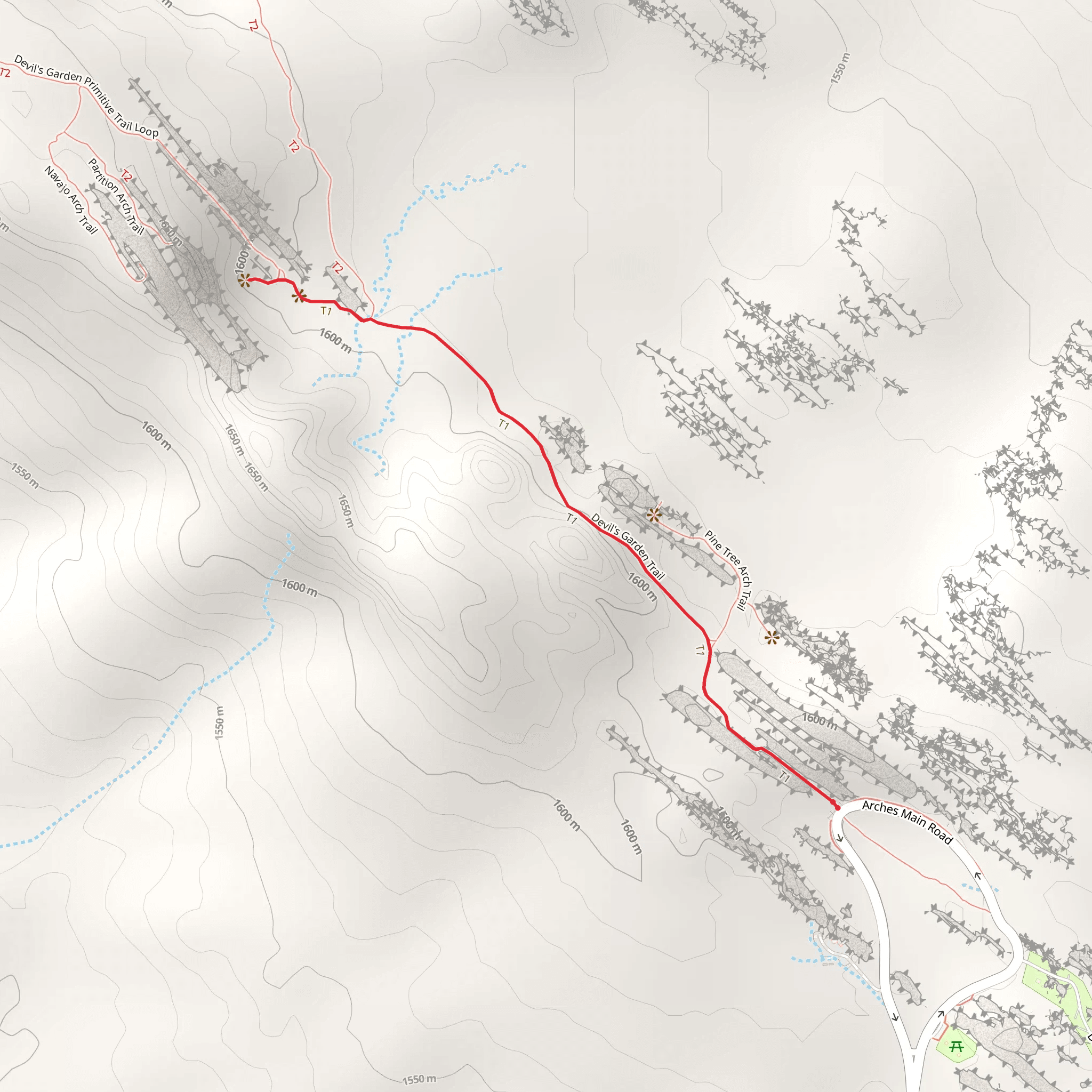 Devils Garden Trail mobile static map