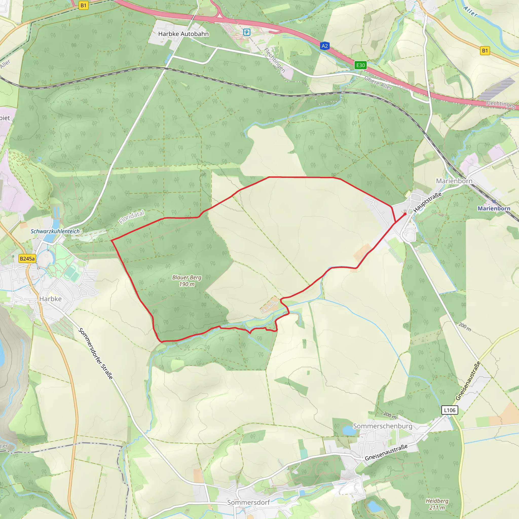 Lappwald Rundwanderweg mobile static map