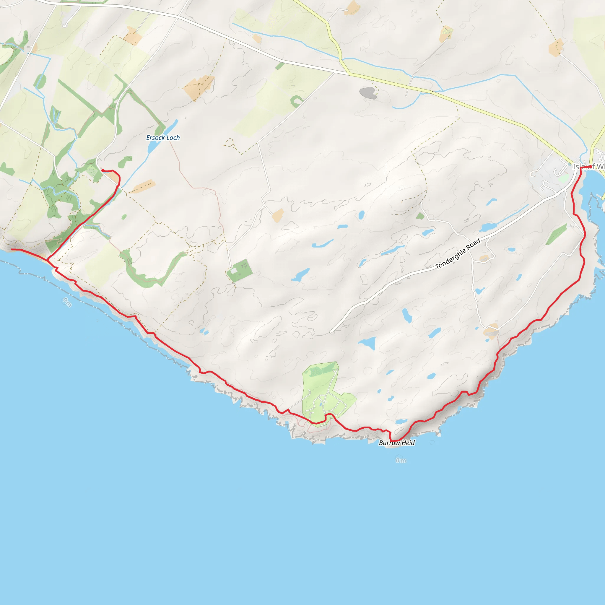Isle of Whithorn to Port Castel Bay via St Ninian's Cave mobile static map