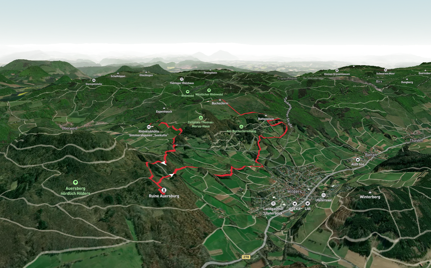Buttenstein, Buchschirmberg and Angelweiher ASV via Extratour Der Hilderser