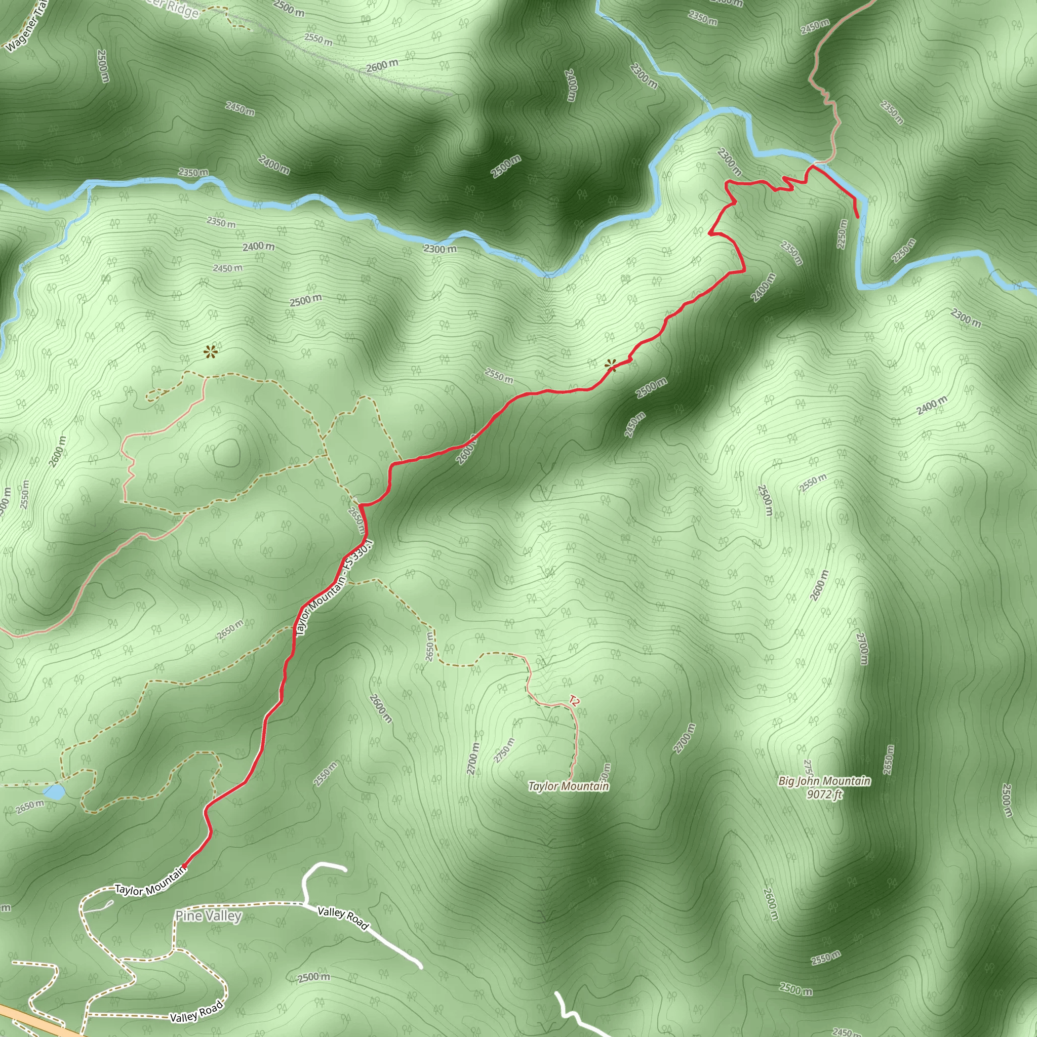 North Saint Vrain Creek via Bright Trail mobile static map