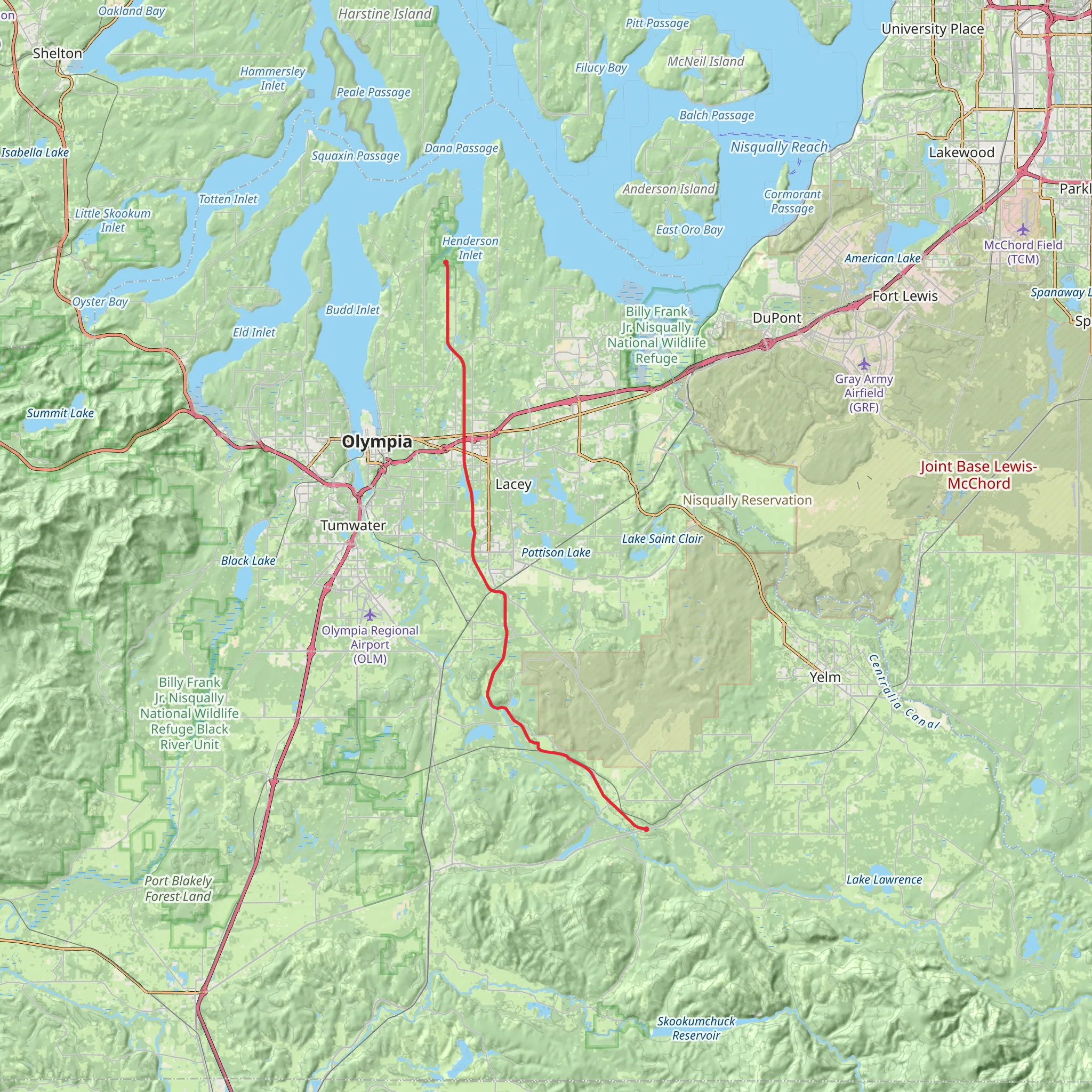 Chehalis Western Trail mobile static map