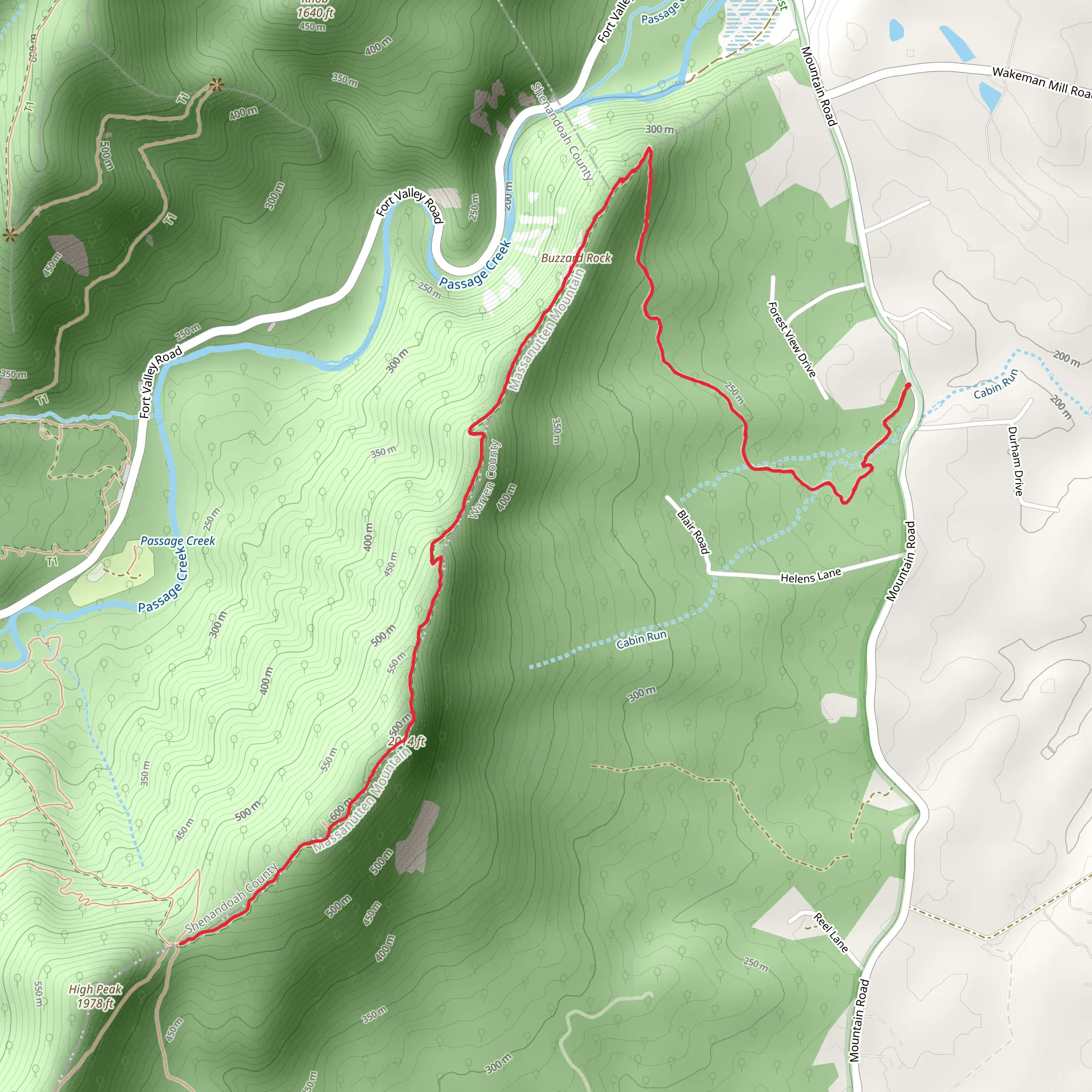 Buzzard Rocks Trail mobile static map