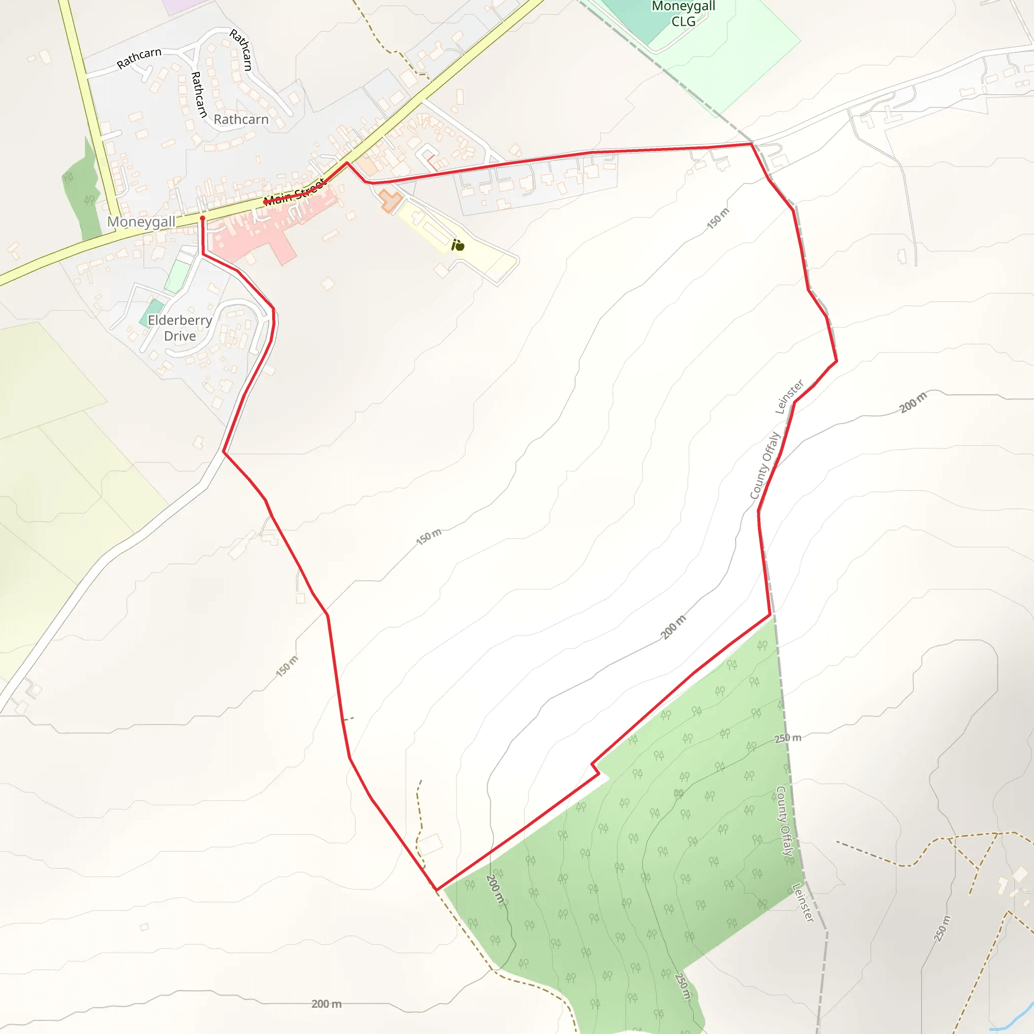 Moneygall Rock of Loyer Loop mobile static map