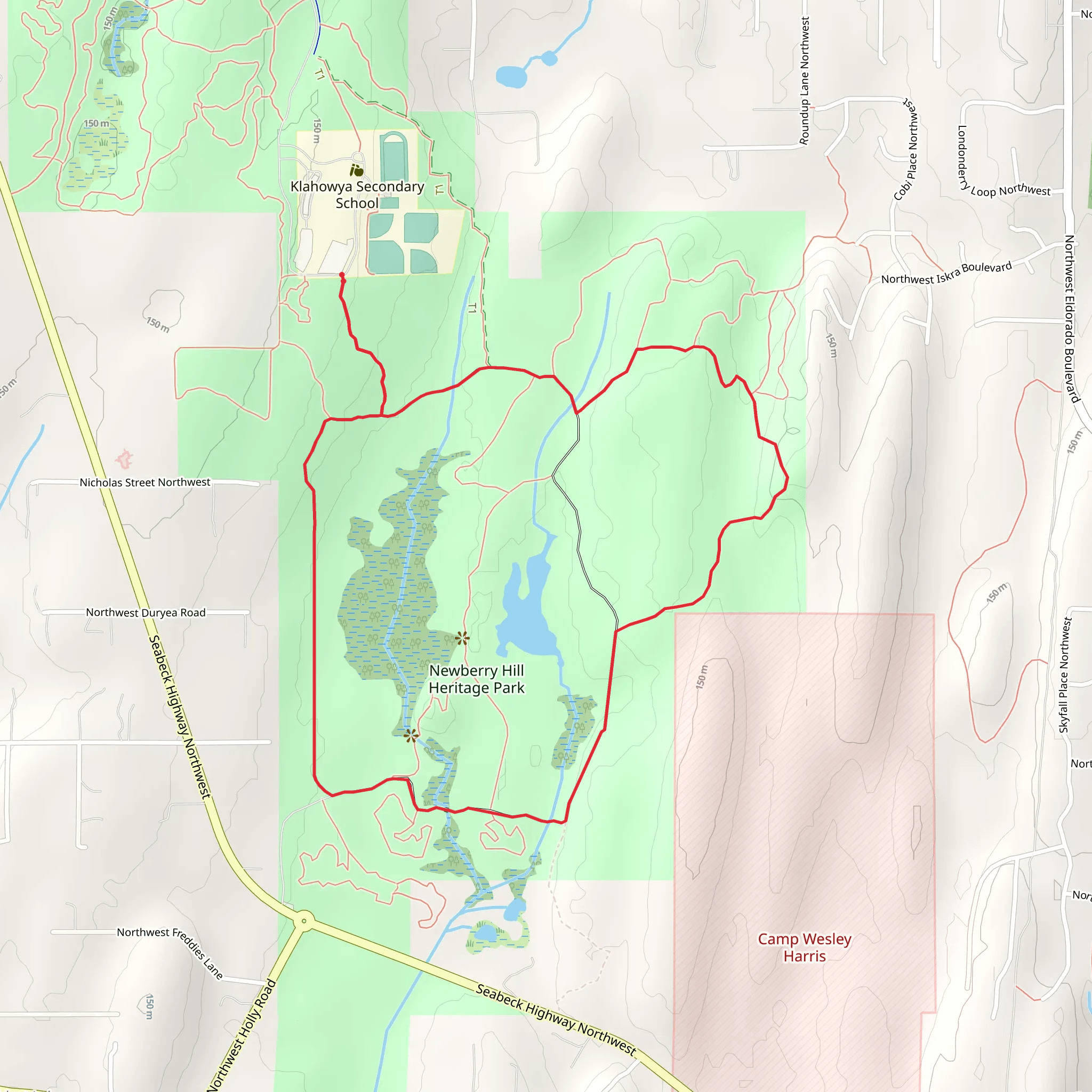 Newberry Hill Heritage Park and Rhodie Hill Loop mobile static map