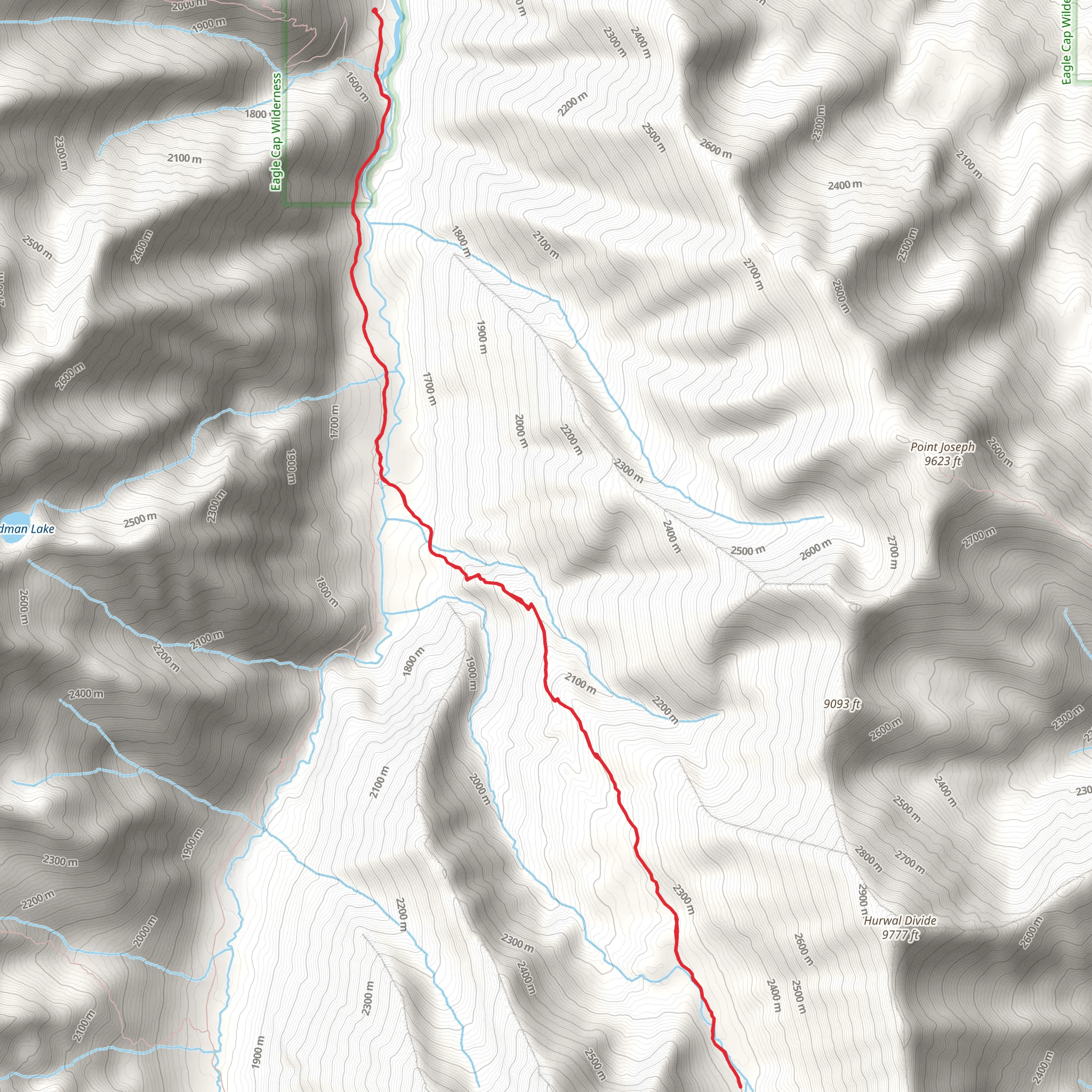 Hurricane Creek and Eagle Cap Trail mobile static map