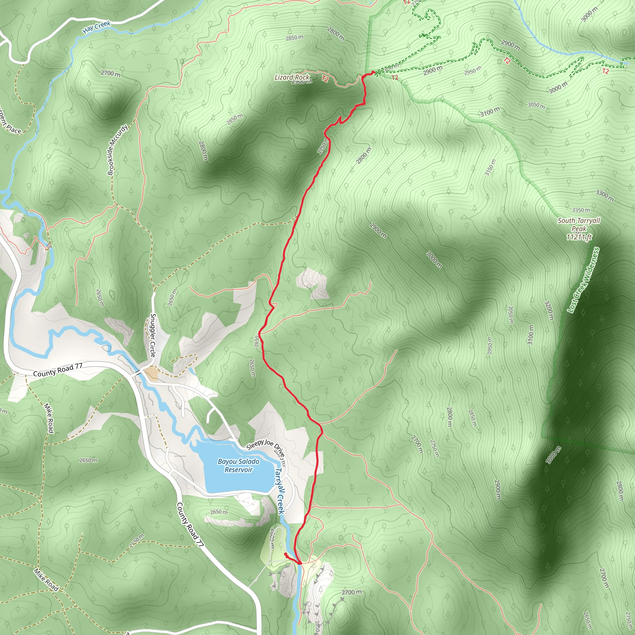 Lizard Rock Trail mobile static map