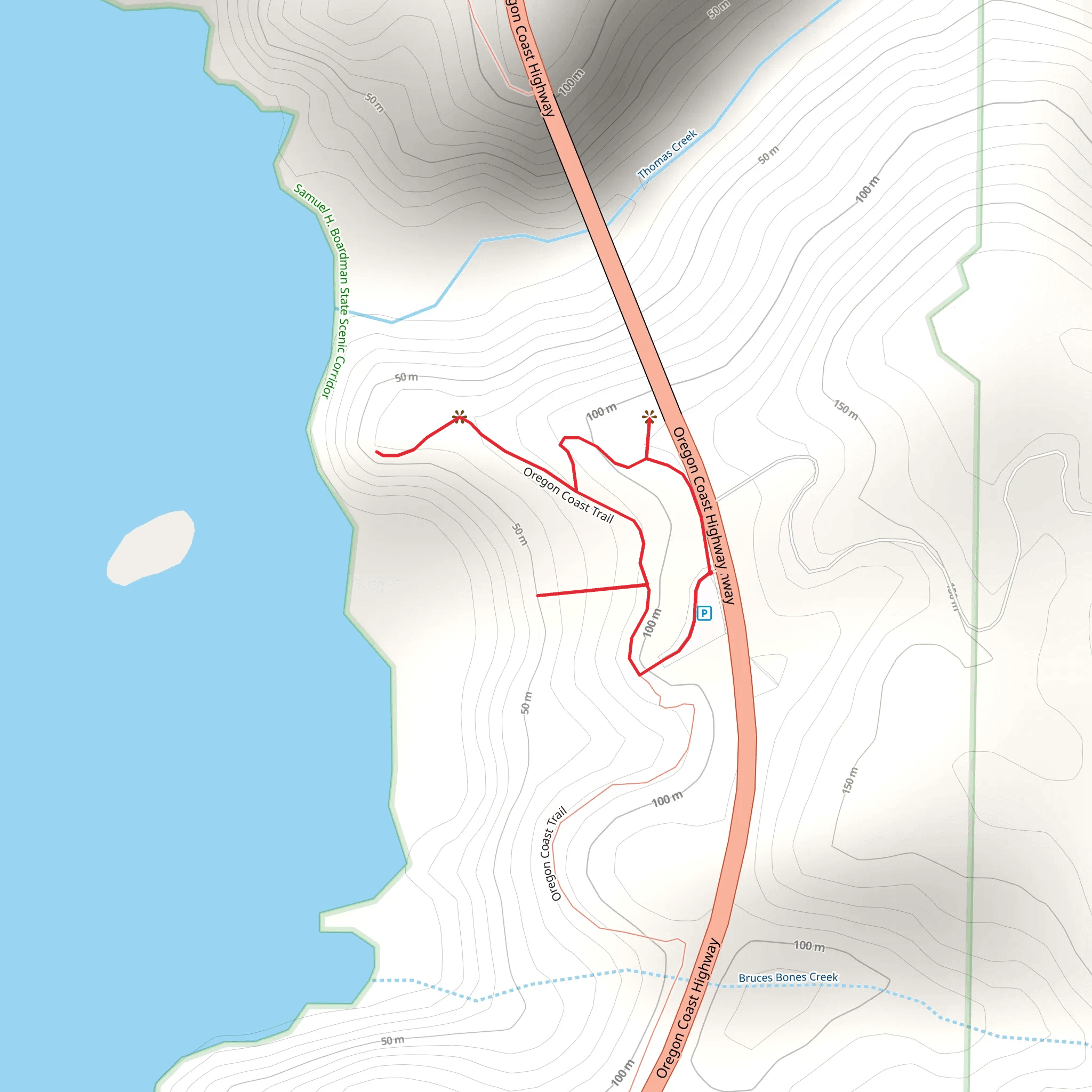 Oregon Coast Loop Trail mobile static map