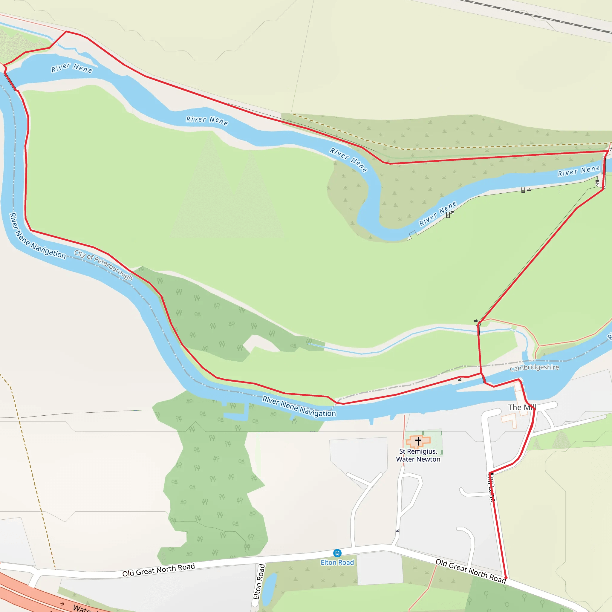 Water Newton Loop mobile static map