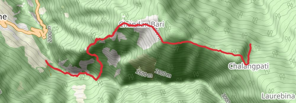 Gosainkunda Trek stage 3 Map