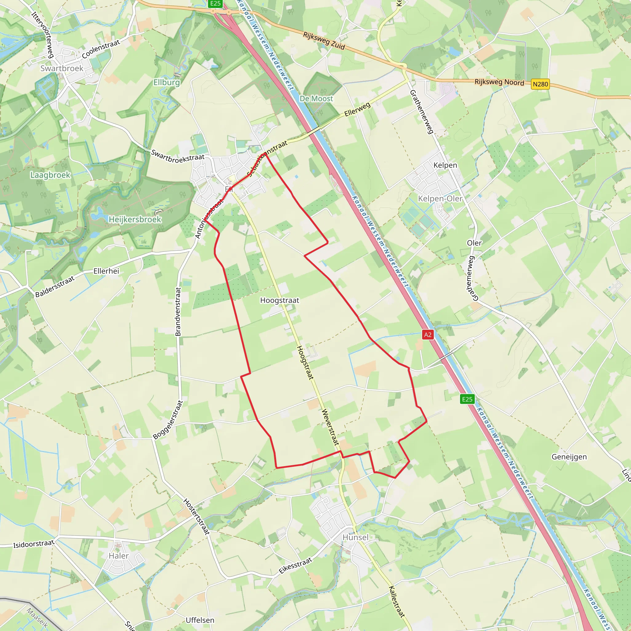Scheidings Weg and Langven Weg Loop mobile static map