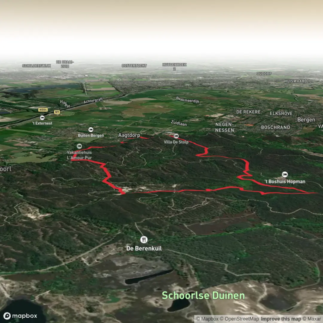 An image depicting the trail Rand Weg and Nielsblink Loop and its surrounding area.
