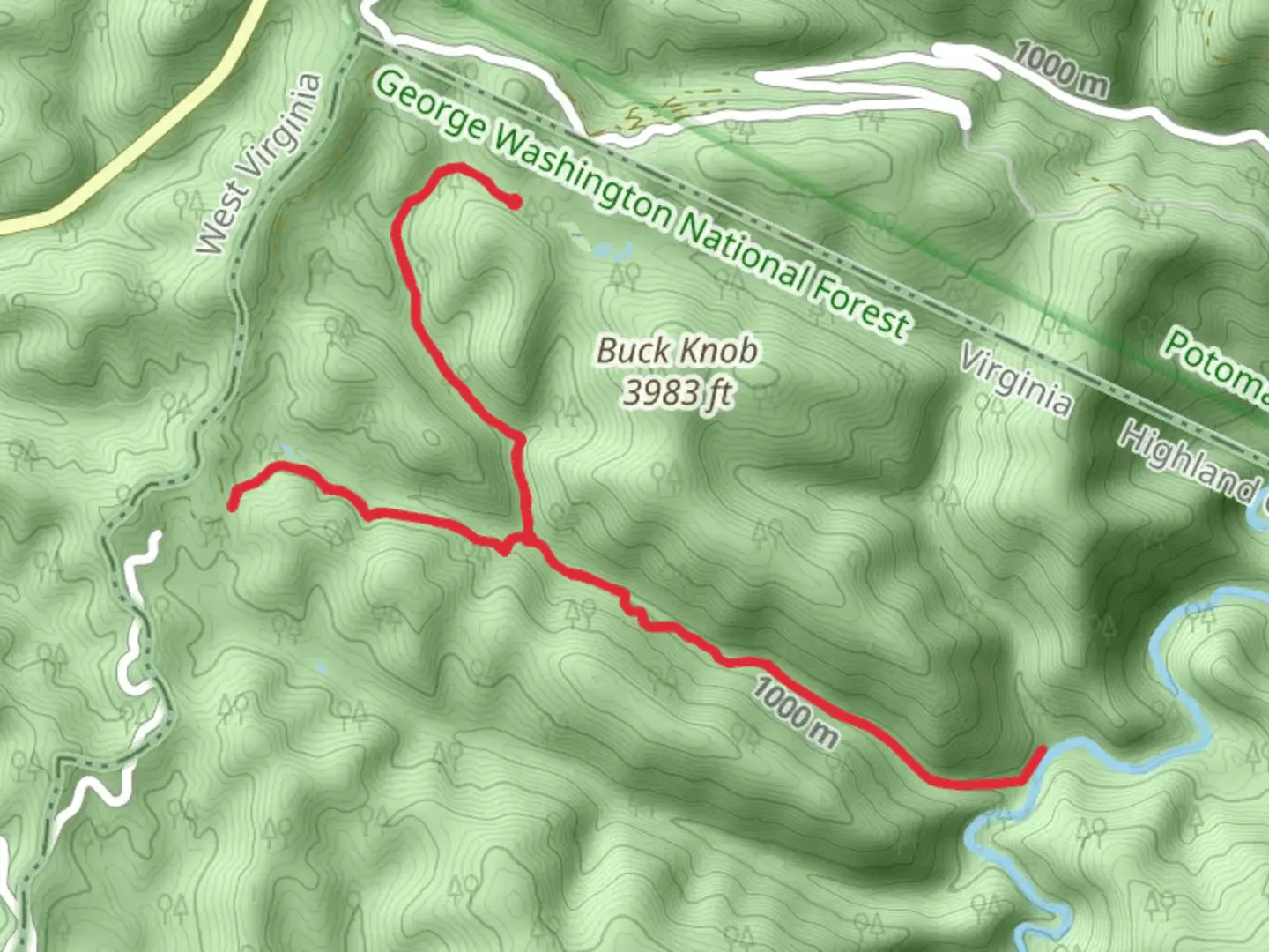 An image depicting the trail Locust Spring Trail and its surrounding area.
