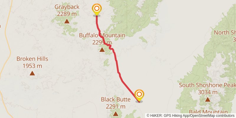 American Discovery Trail North Route stage 343 Map
