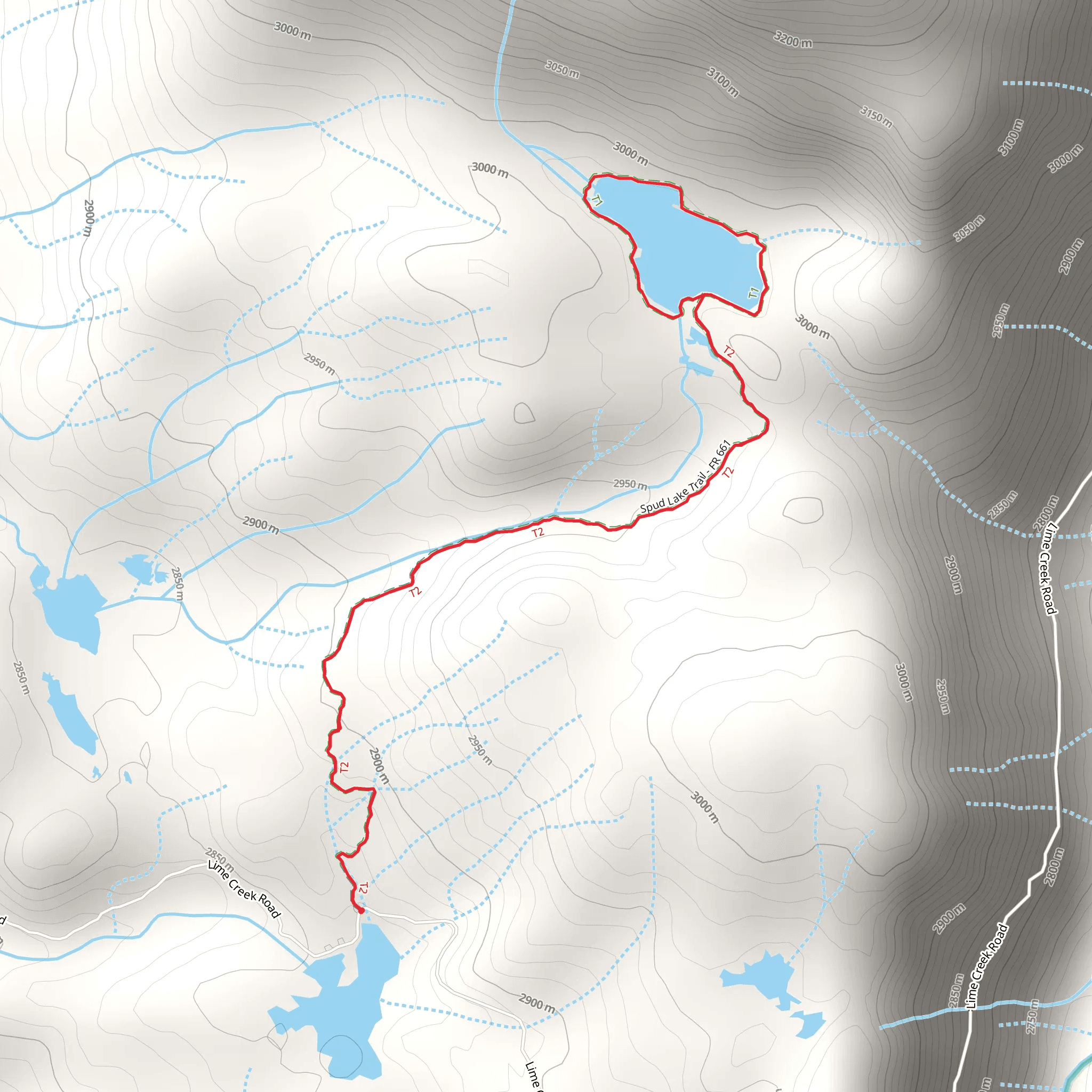 Potato Lake via Spud Lake Trail mobile static map