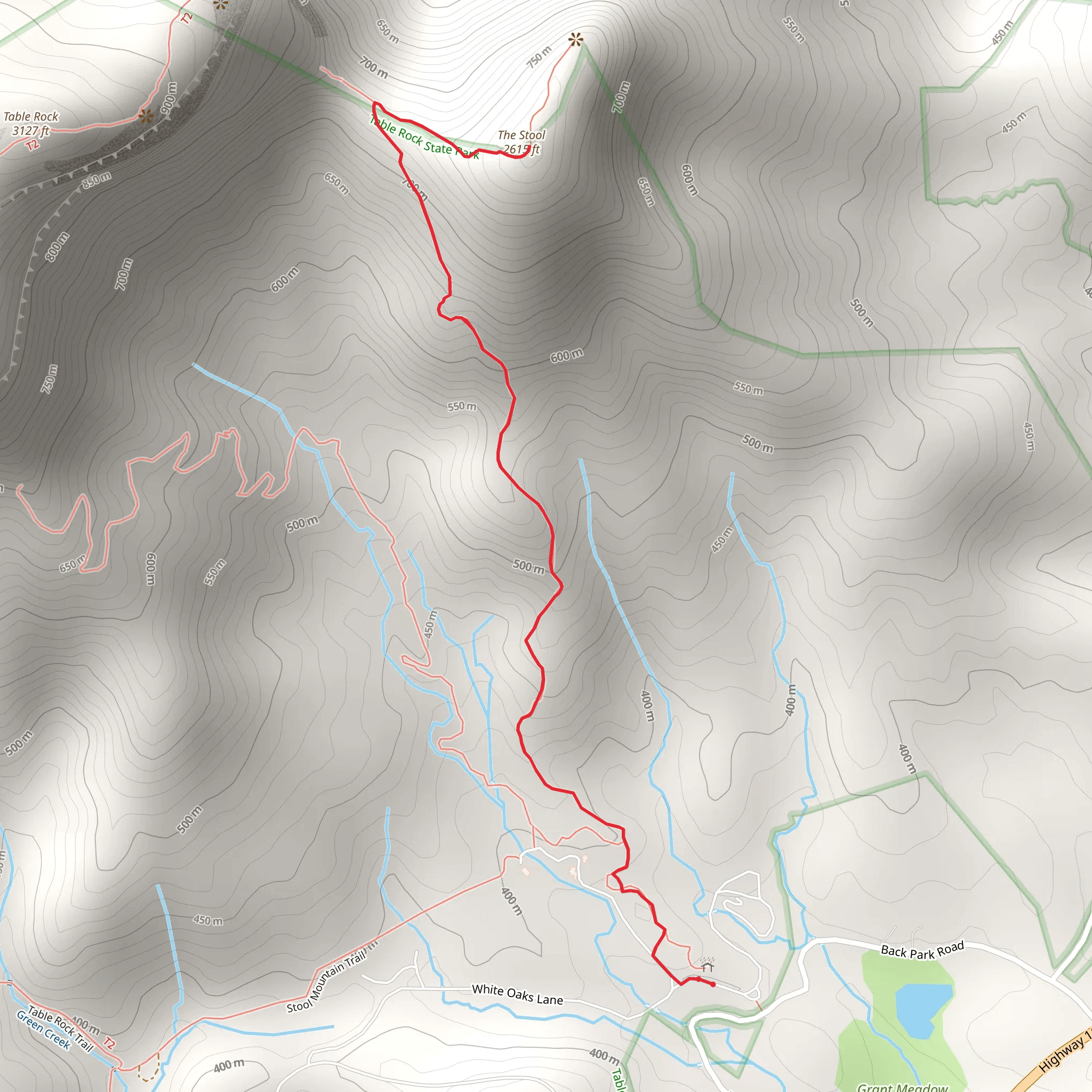 The Stool via Carolina Climbers Coalition Trail mobile static map