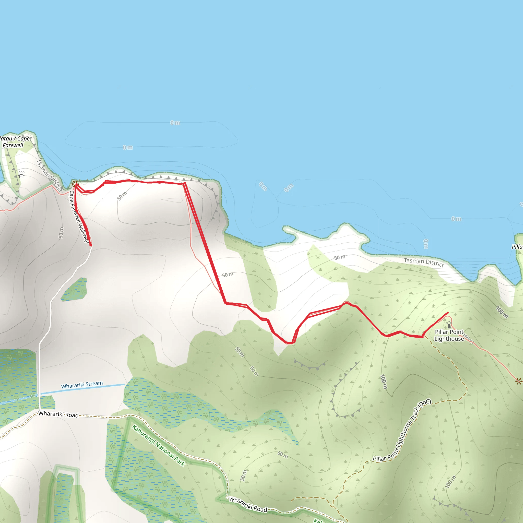 Cape Farewell and Pillar Point Lighthouse Track mobile static map