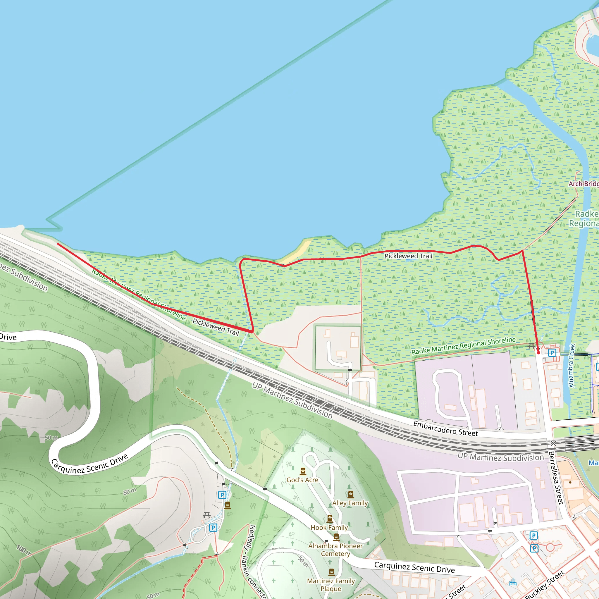 Pickleweed Trail mobile static map