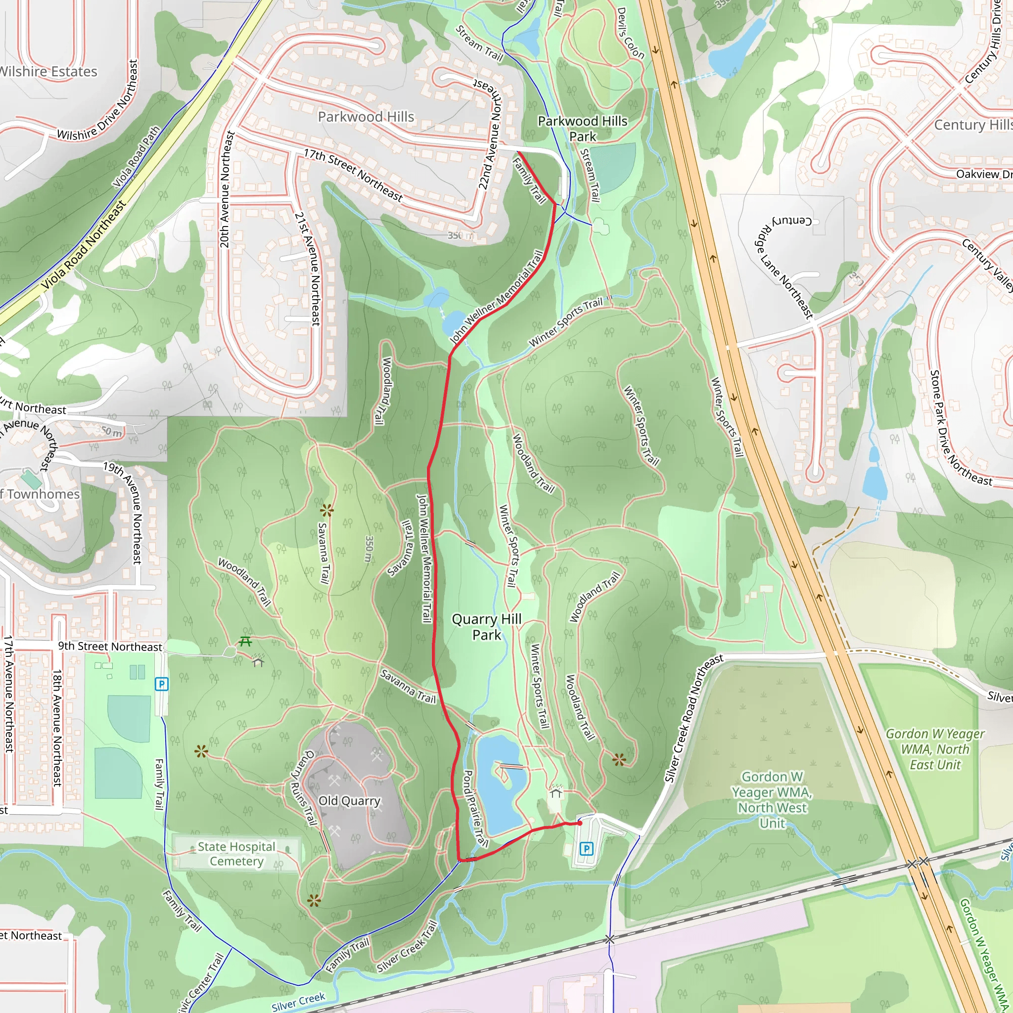 John Wellner Memorial Trail mobile static map