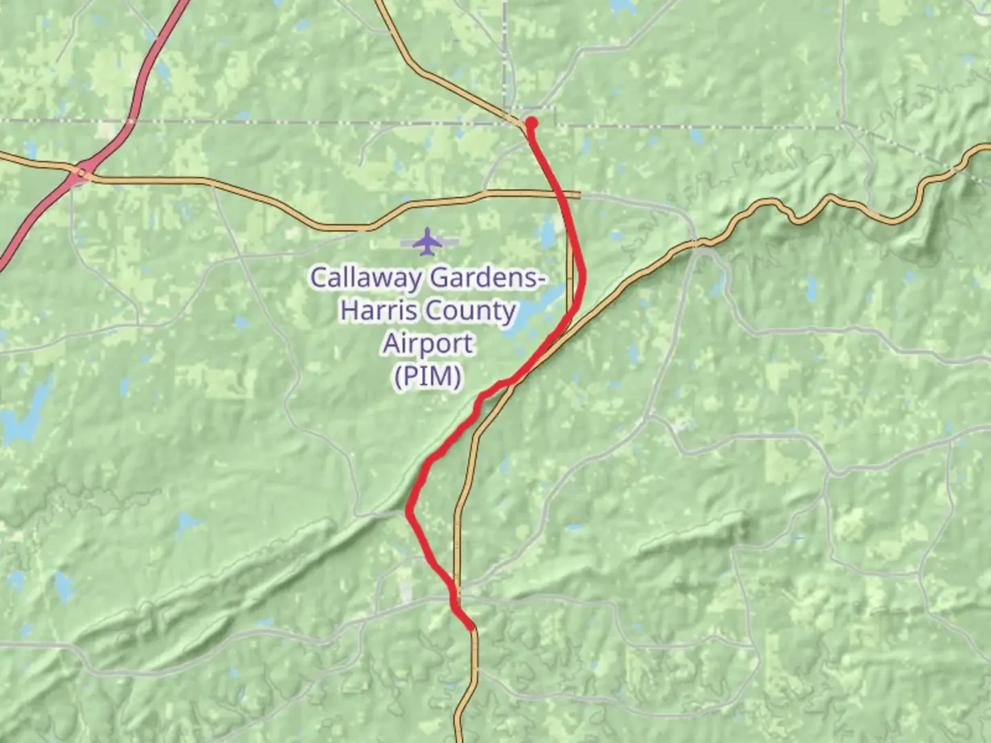 An image depicting the trail Man O' War Trail - Pine Mountain and its surrounding area.