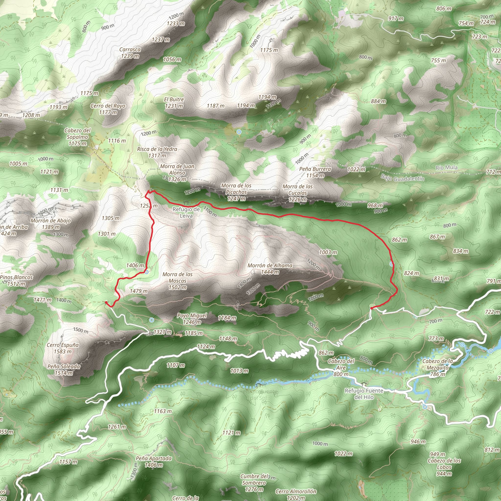 Path of the Leiva Valley la Collado Mangueta PR MU 57 mobile static map