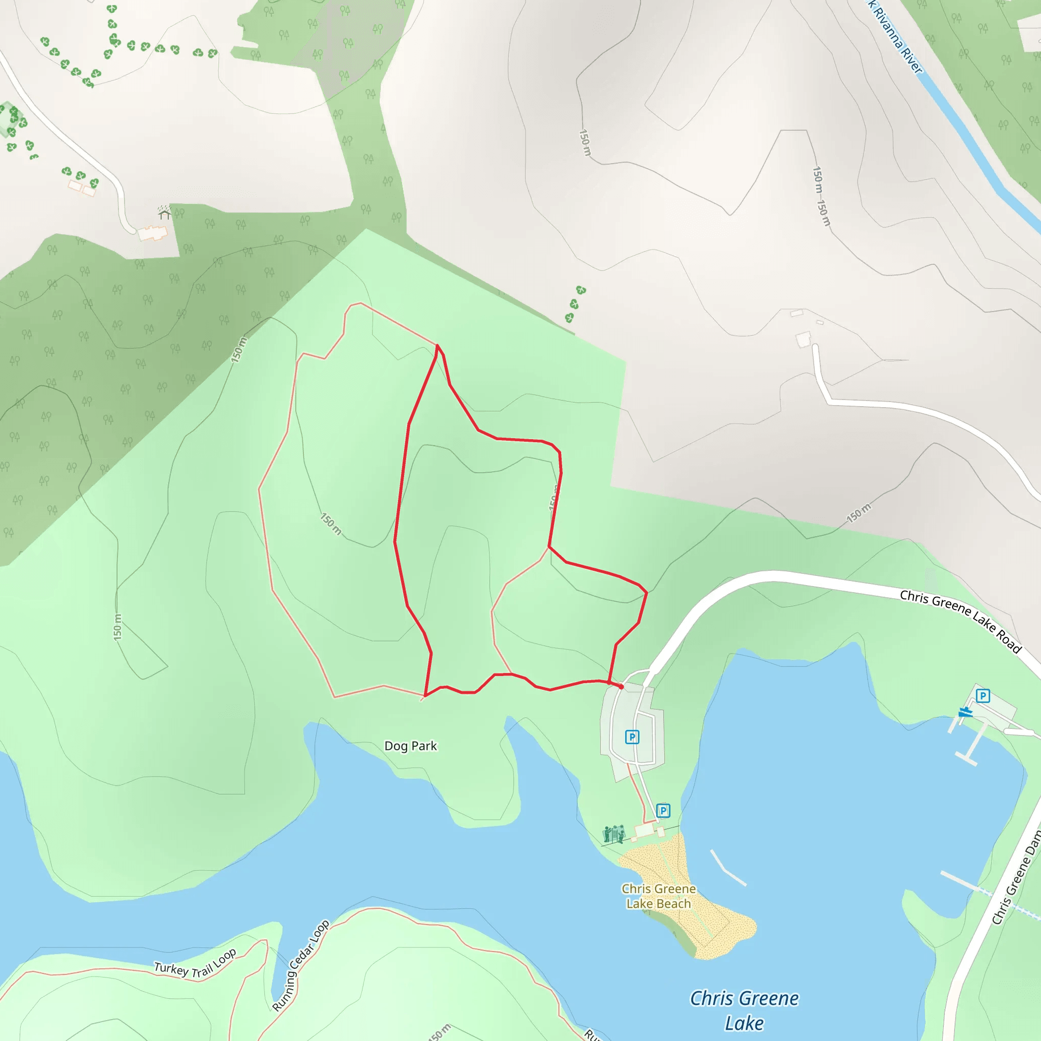 Chris Greene Lake Road Loop mobile static map