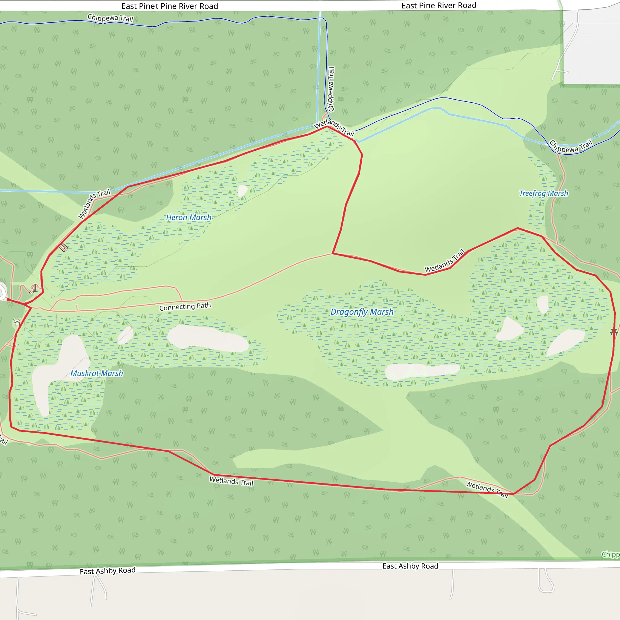 Wetlands Loop Trail mobile static map