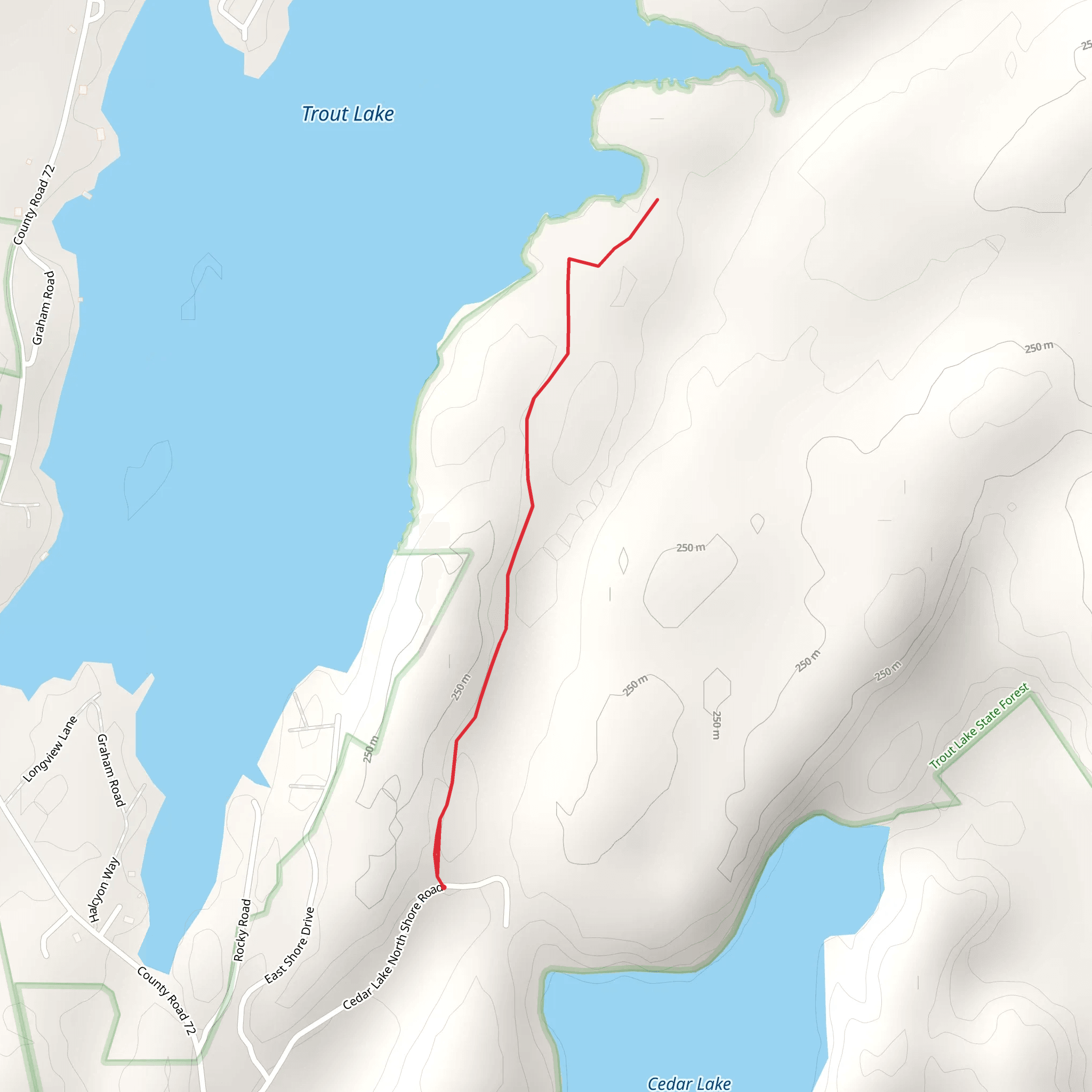 Cedar Lake N Shore Road Trail mobile static map